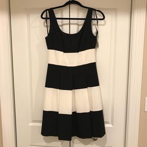 Brand New! Black & White fit/flare dress